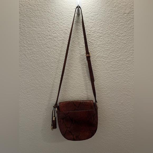$226.00 G.I.L.I. Leather Printed Saddle Bag Red Python Snakeskin - Picture 8 of 16